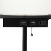 Simple Designs 62.5" Shelf Storage Floor Lamp with 2 USB Charging Ports, 1 Charging Outlet and Linen Shade, Black LF2010-BLK